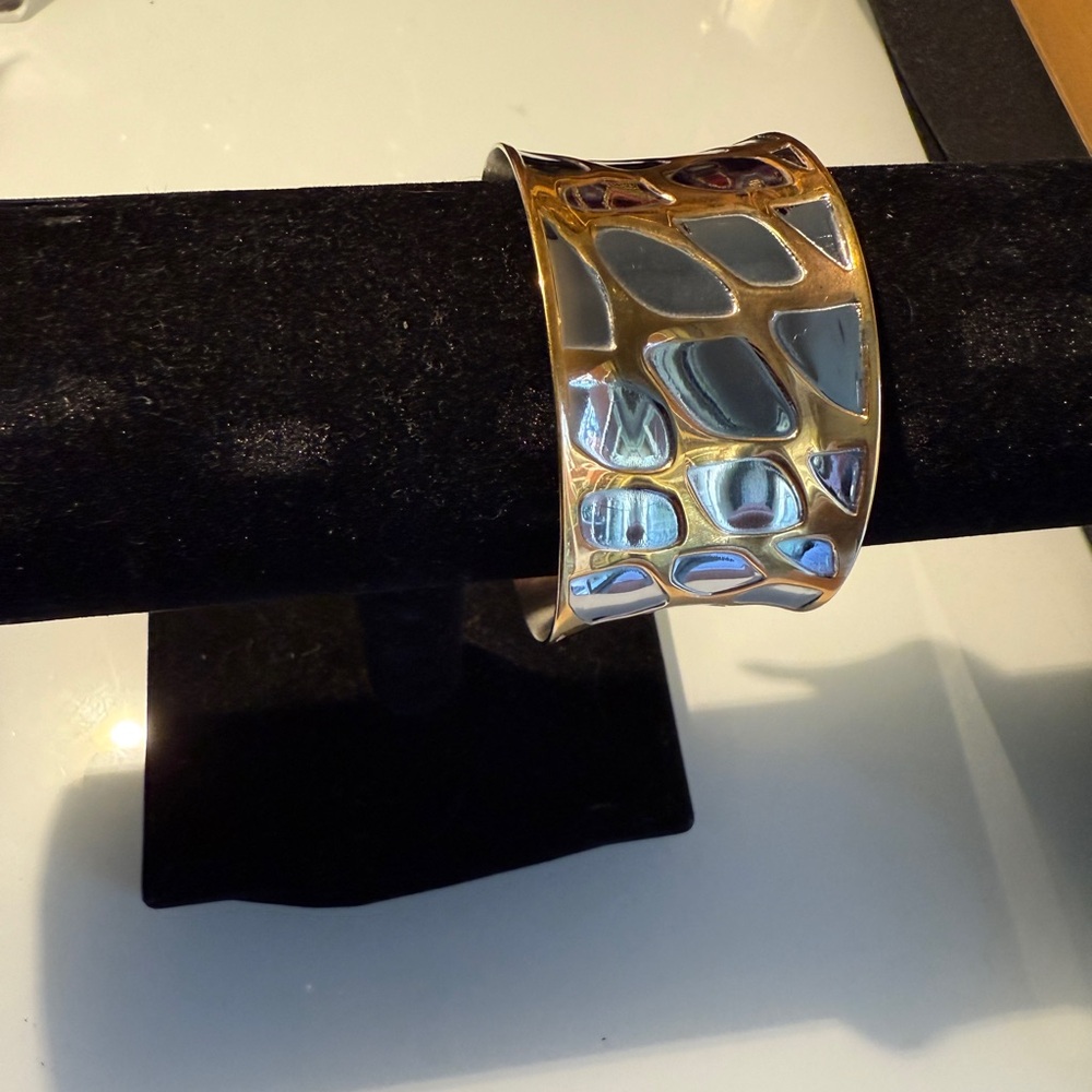 Elegant Gold and Silver Cuff Bracelet